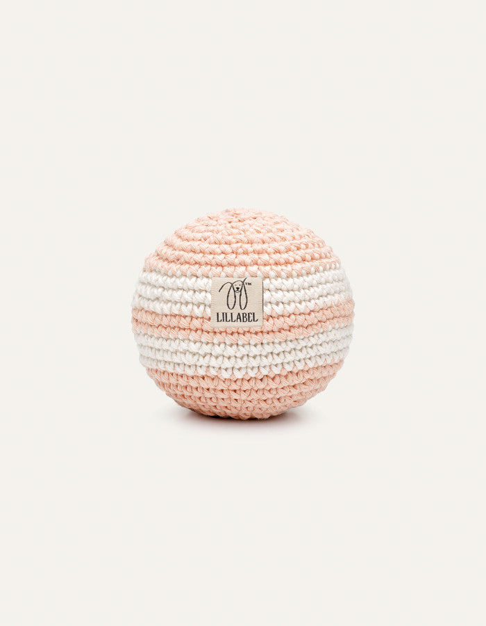 Crochet organic cotton ball RAINBOW peach