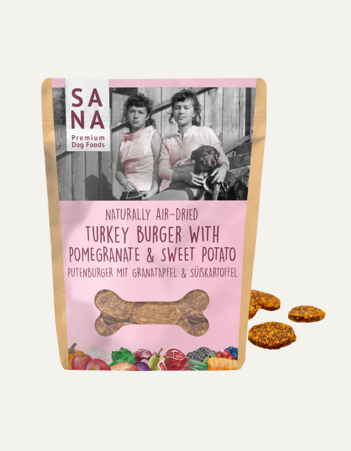 Burgery indyk z batatem 100g Miękka przekąska dla psa SANADOG