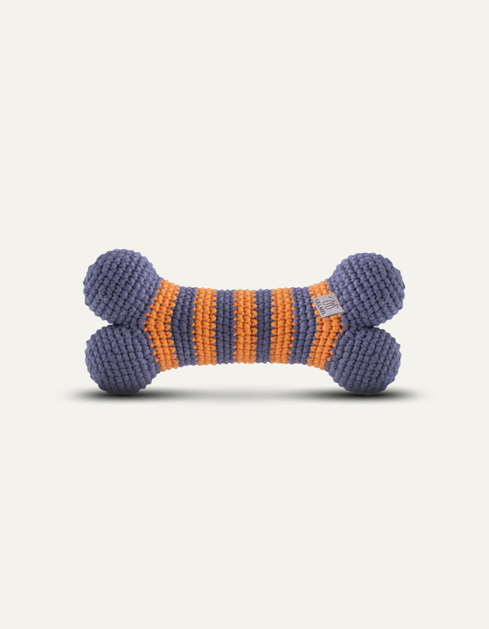 Crochet organic bone toy LILLY orange
