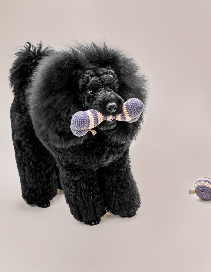 Crochet organic cotton bone toy LILLY nightshadow blue
