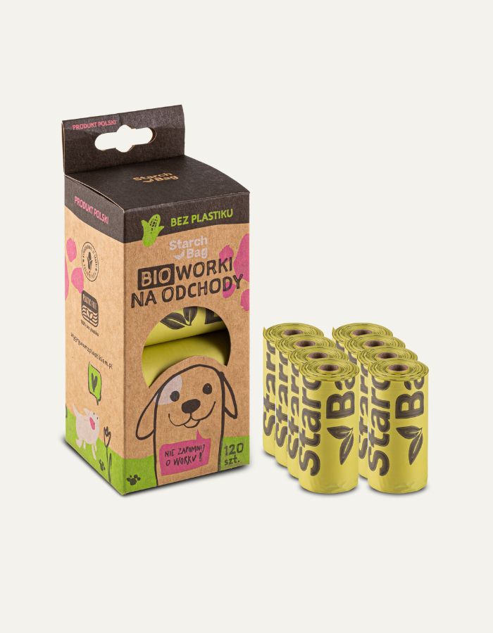 STARCHBAG BIO dog poop bags, 8 rolls - 120 pcs., green