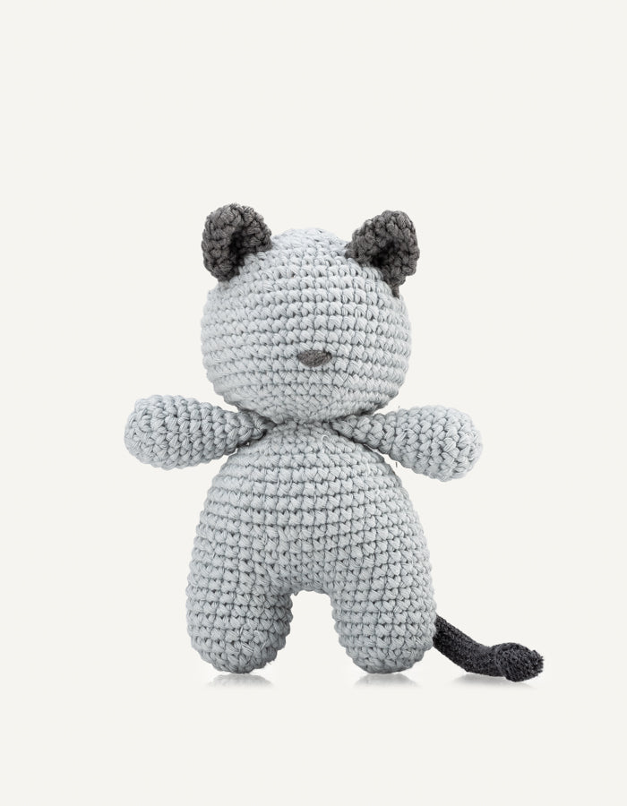 Crochet dog toy Charlie cat with a squeaker