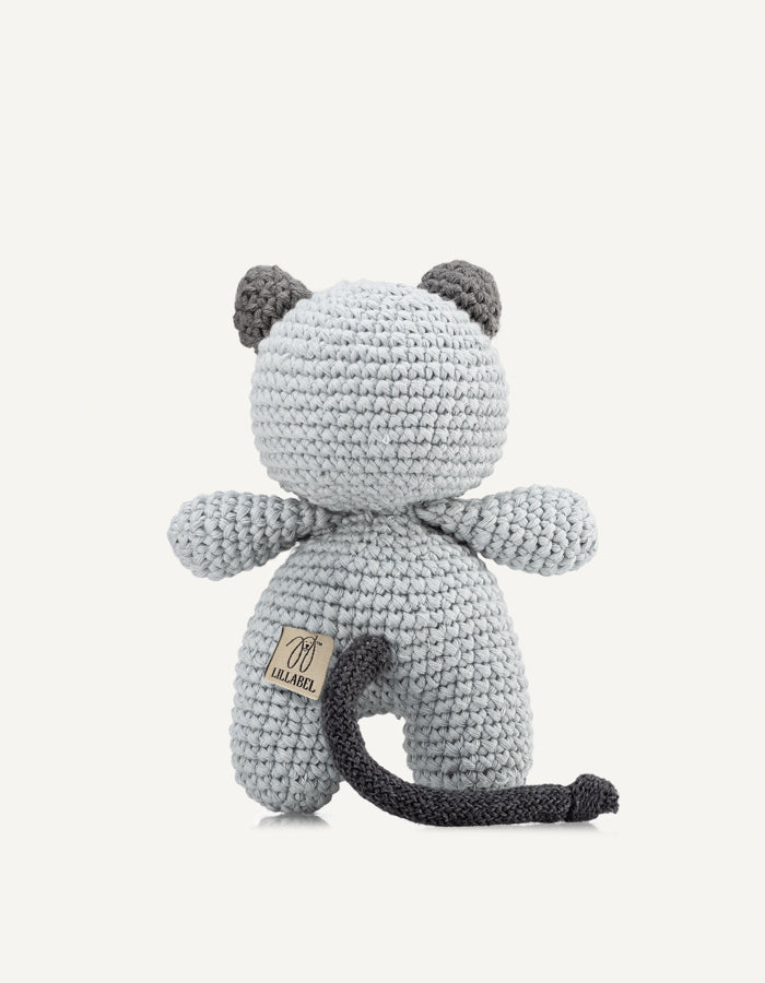 Crochet dog toy Charlie cat with a squeaker