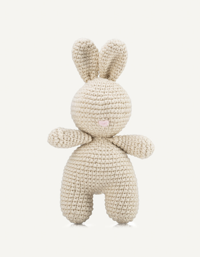 Crochet dog toy Rosie bunny with a squeaker