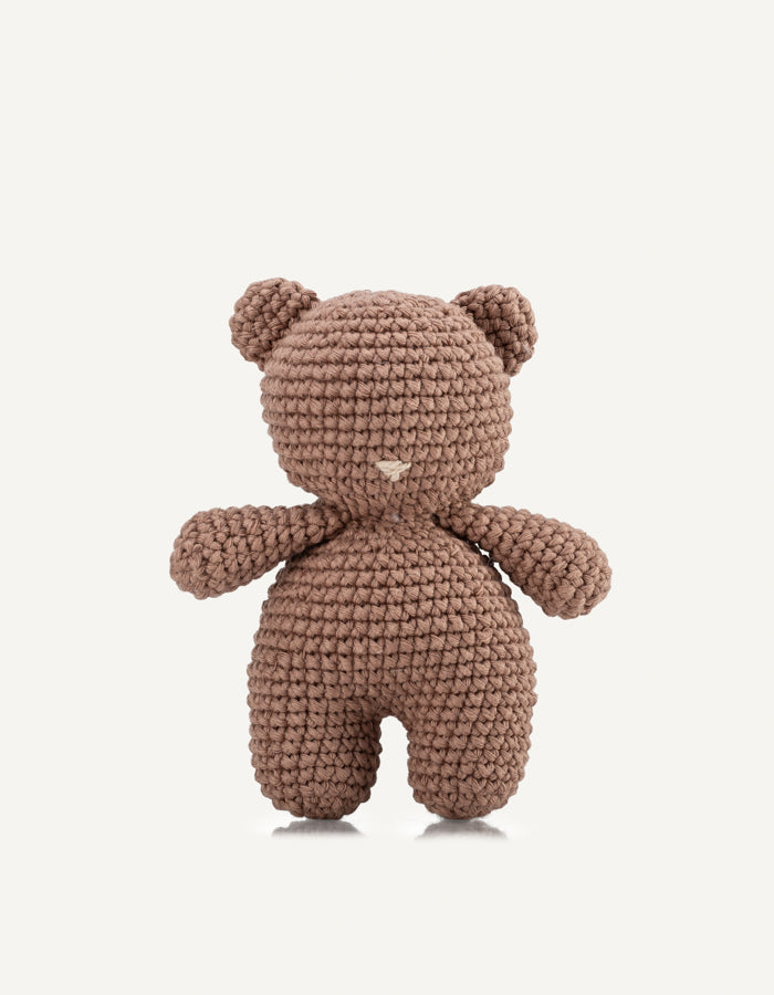 Crochet dog toy teddy bear Bruno with a squeaker