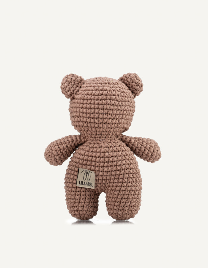 Crochet dog toy teddy bear Bruno with a squeaker