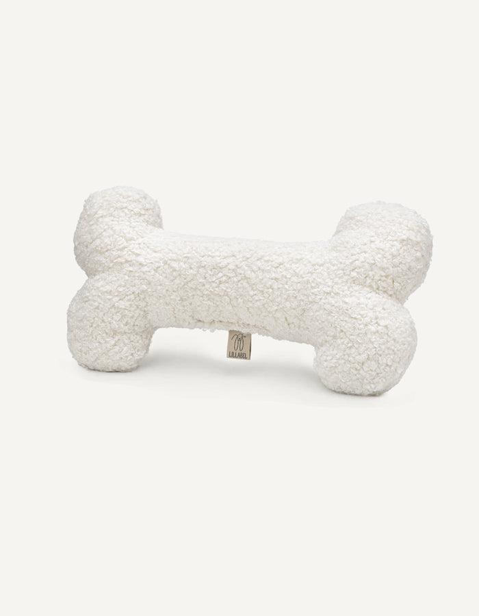 Plush dog bone toy FETCH eco bouclé taupe