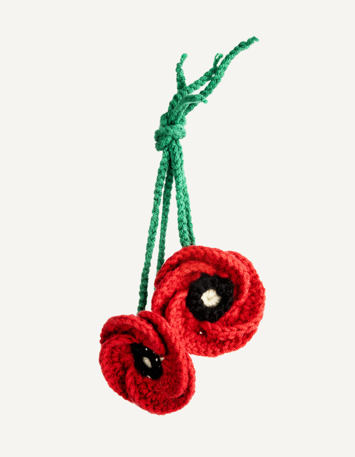 Zestaw breloczków szydełkowych maki | charms do torebki LILLABEL